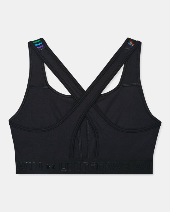 Women's Armour® Mid Crossback Pride Sports Bra in Black image number 10